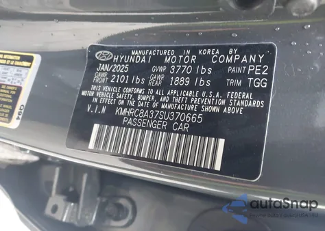 2025 Hyundai Venue Sel z USA, uszkodzony, nr VIN KMHRC8A37SU370665